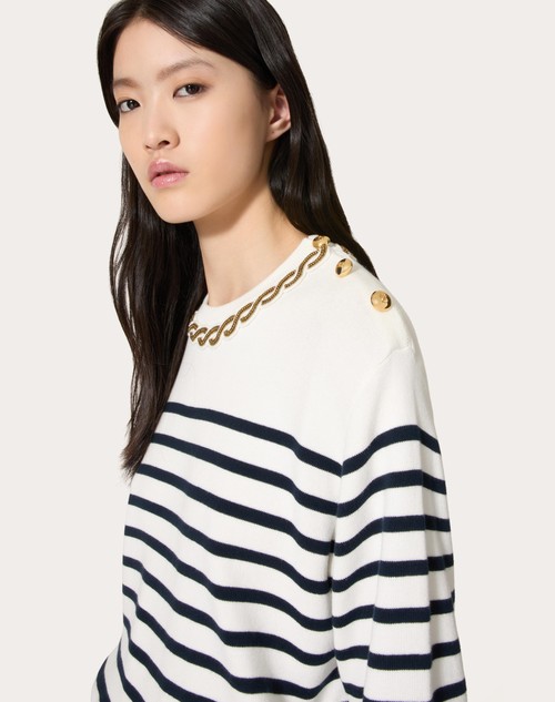 Red Valentino MAGLIA IN COTONE RICAMATA Lightning offer