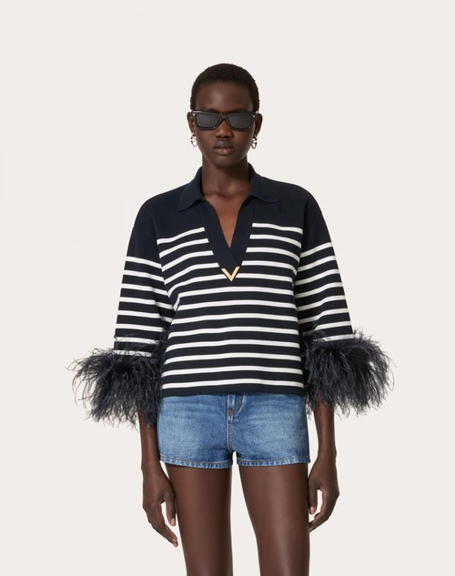 Red Valentino MAGLIA IN COTONE CON PIUME Nuovi prodotti