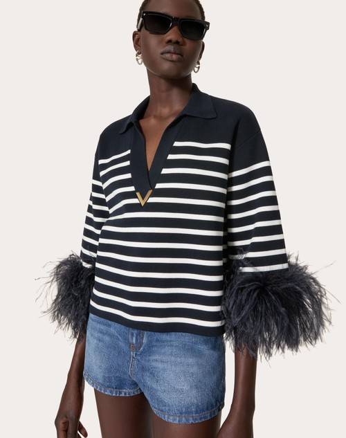 Red Valentino MAGLIA IN COTONE CON PIUME Nuovi prodotti