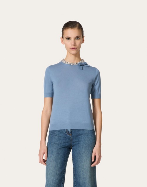 Red Valentino MAGLIA IN LANA RICAMATA Liquidazione