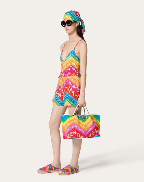 Red Valentino SHORTS IN CREPE DE CHINE VALENTINO CHEVRON 24 Super sconto