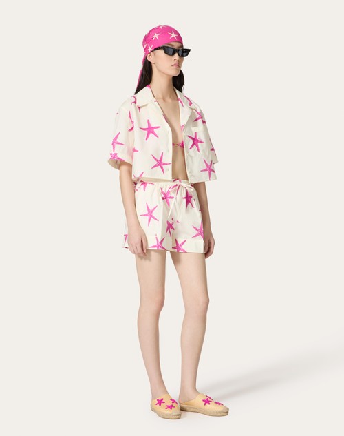 Red Valentino SHORTS IN POPELINE STARFISH Enormi sconti