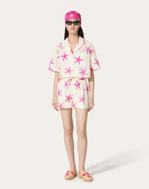 Red Valentino SHORTS IN POPELINE STARFISH Enormi sconti
