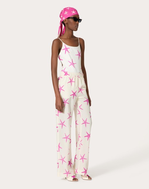 Red Valentino PANTALONI IN CREPE DE CHINE STARFISH 50% di sconto con spedizione gratuita