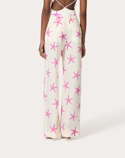 Red Valentino PANTALONI IN CREPE DE CHINE STARFISH 50% di sconto con spedizione gratuita