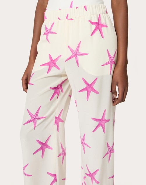 Red Valentino PANTALONI IN CREPE DE CHINE STARFISH 50% di sconto con spedizione gratuita