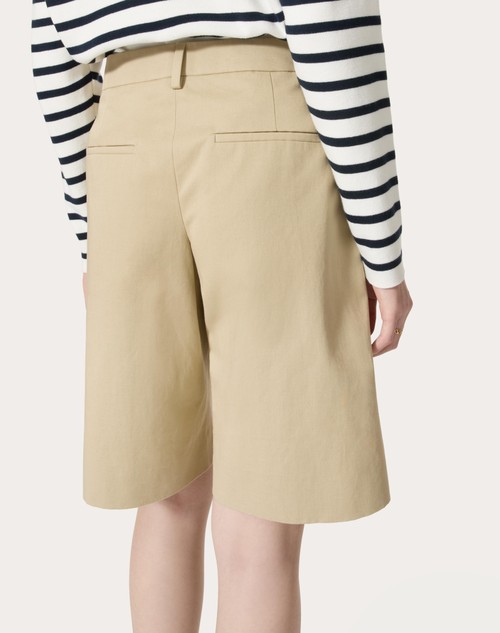Red Valentino BERMUDA IN DIAGONAL COTTON LINEN Officina