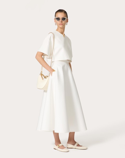 Red Valentino GONNA MIDI IN LIGHT DOUBLE SPLITTABLE GABARDINE Consegna Veloce