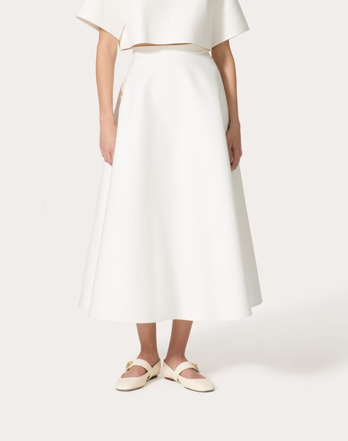 Red Valentino GONNA MIDI IN LIGHT DOUBLE SPLITTABLE GABARDINE Consegna Veloce