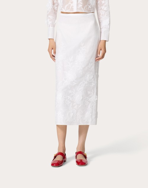 Red Valentino GONNA MIDI IN CAMELLIA ORGANDIS Promozione Limitata