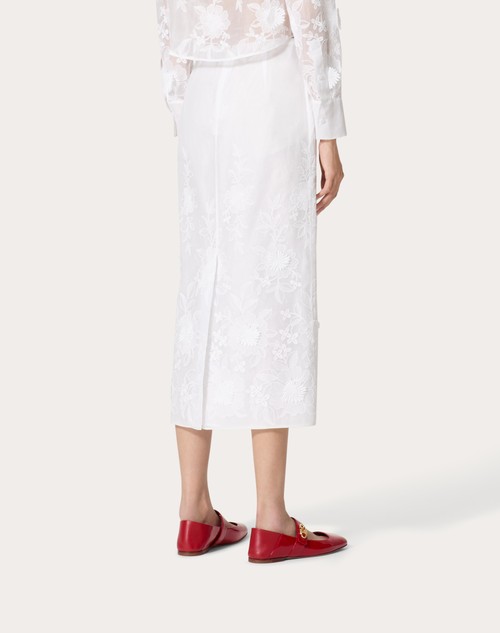 Red Valentino GONNA MIDI IN CAMELLIA ORGANDIS Promozione Limitata