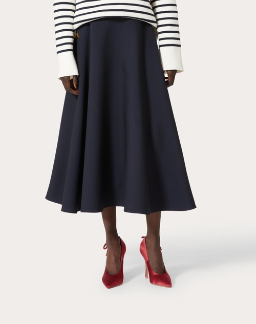 Red Valentino GONNA MIDI IN CREPE COUTURE Sconto