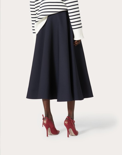 Red Valentino GONNA MIDI IN CREPE COUTURE Sconto