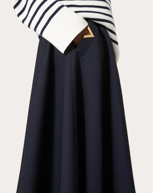 Red Valentino GONNA MIDI IN CREPE COUTURE Sconto