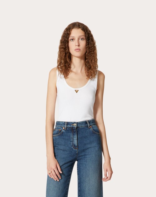Red Valentino TOP IN RIBBED COTTON Saldi