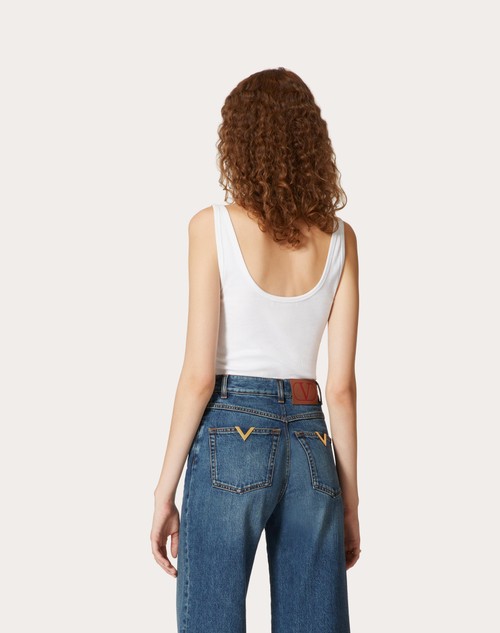 Red Valentino TOP IN RIBBED COTTON Saldi