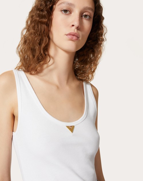 Red Valentino TOP IN RIBBED COTTON Saldi