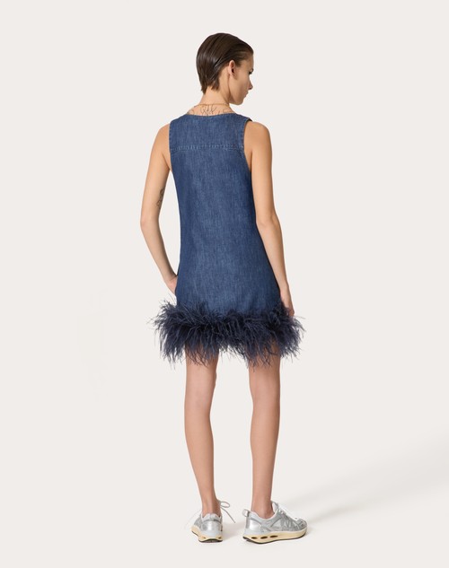 Red Valentino ABITO CORTO IN CHAMBRAY DENIM Saldi Di Fabbrica