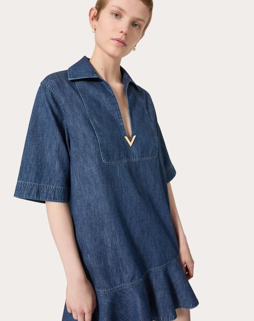 Red Valentino ABITO CORTO IN CHAMBRAY DENIM I Più Venduti