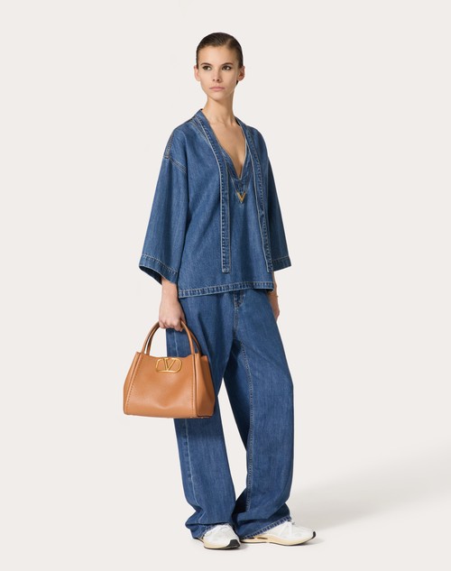 Red Valentino KAFTANO IN DENIM BLU MEDIO Vendite Flash