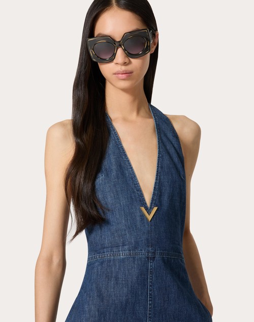 Red Valentino TUTA IN CHAMBRAY DENIM Nuova