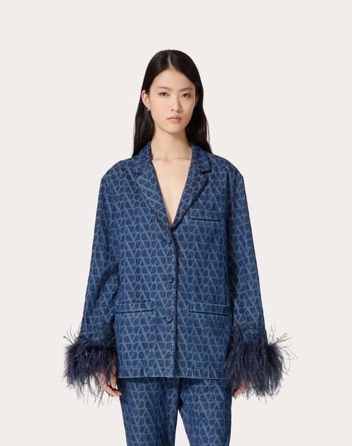 Red Valentino CAMICIA IN DENIM TOILE ICONOGRAPHE MEDIUM BLUE Moda