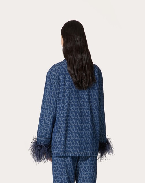 Red Valentino CAMICIA IN DENIM TOILE ICONOGRAPHE MEDIUM BLUE Moda