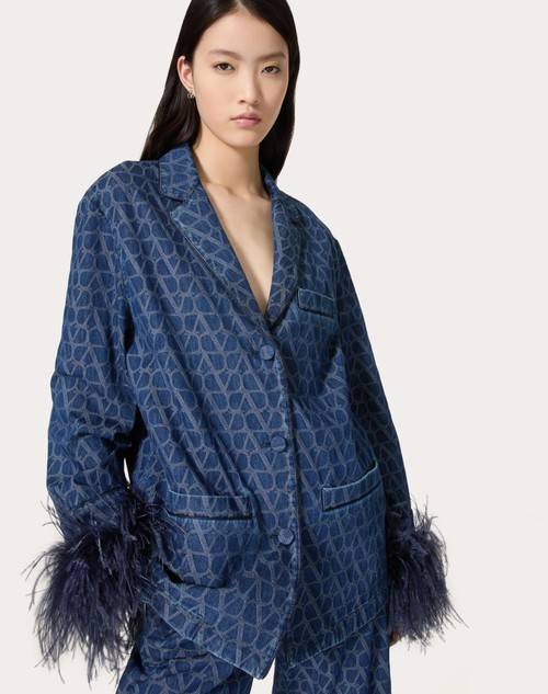 Red Valentino CAMICIA IN DENIM TOILE ICONOGRAPHE MEDIUM BLUE Moda