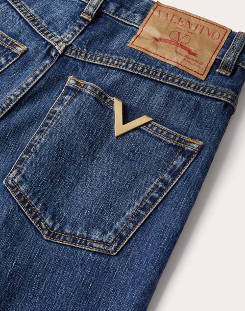 Red Valentino JEANS IN BLUE WASHED DENIM Offerta speciale