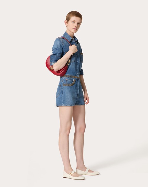 Red Valentino TUTA IN DENIM BLU MEDIO RICAMATA Comprare a buon mercato