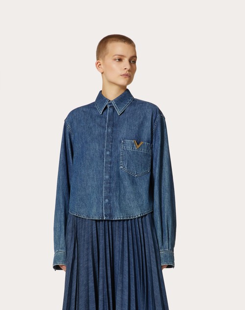Red Valentino CAMICIA IN CHAMBRAY DENIM Shopping online