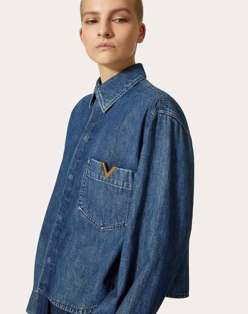 Red Valentino CAMICIA IN CHAMBRAY DENIM Shopping online