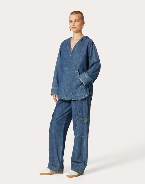 Red Valentino KAFTANO IN CHAMBRAY DENIM Vendite stagionali