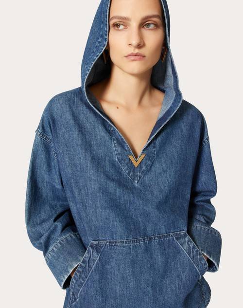 Red Valentino KAFTANO IN CHAMBRAY DENIM Vendite stagionali