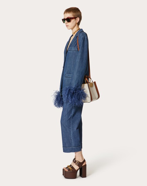 Red Valentino PANTALONE IN CHAMBRAY DENIM Offerta per la Festa della Mamma