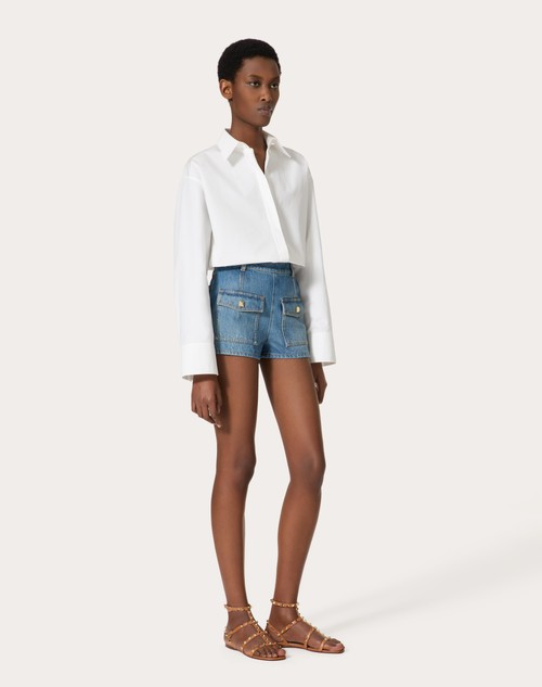 Red Valentino SHORTS IN DEEP BLUE DENIM Offerta Anniversario