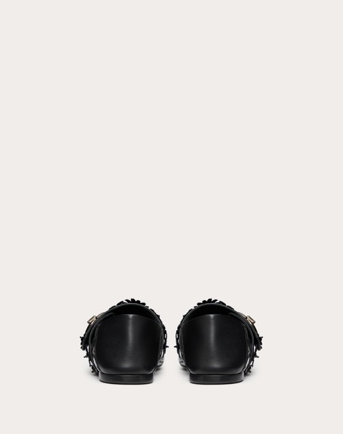 Red Valentino BALLERINA MARY-JANE VLOGO LOCKER IN ANGUILLA CON APPLICAZIONE DI FIORI Offerte esclusive