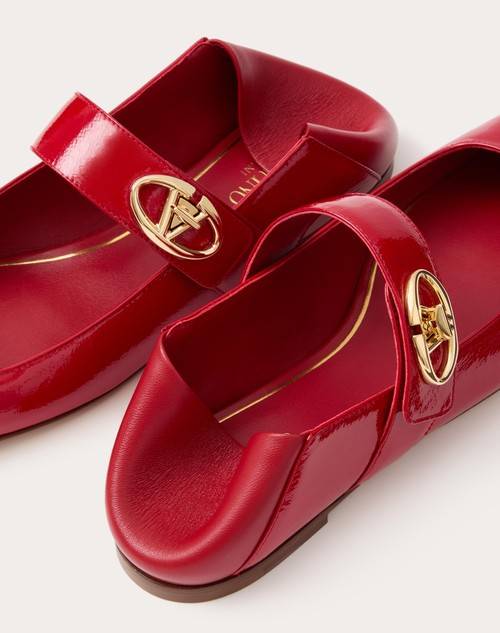 Red Valentino BALLERINA MARY-JANE VLOGO LOCKER IN NAPLACK Nuovi prodotti
