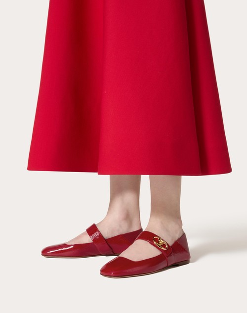 Red Valentino BALLERINA MARY-JANE VLOGO LOCKER IN NAPLACK Nuovi prodotti