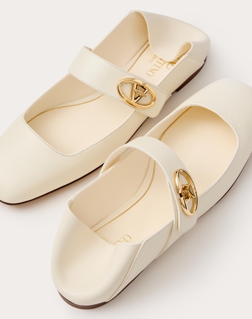 Red Valentino BALLERINA MARY-JANE VLOGO LOCKER IN VITELLO Bestseller