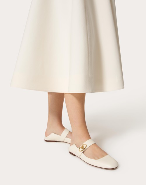 Red Valentino BALLERINA MARY-JANE VLOGO LOCKER IN VITELLO Offerte stagionali
