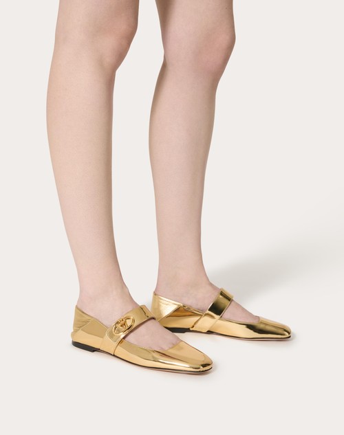 Red Valentino BALLERINA MARY-JANE VLOGO LOCKER IN VITELLO SPECCHIO Comprane uno, ottenene uno gratis