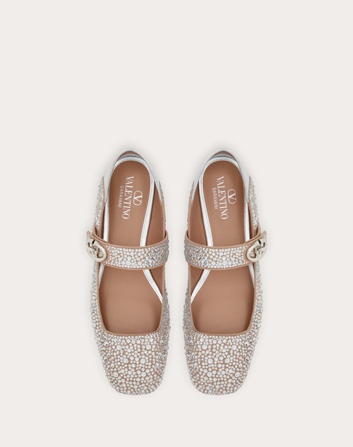 Red Valentino BALLERINA MARY-JANE VLOGO LOCKER CON CRISTALLI Offerte giornaliere