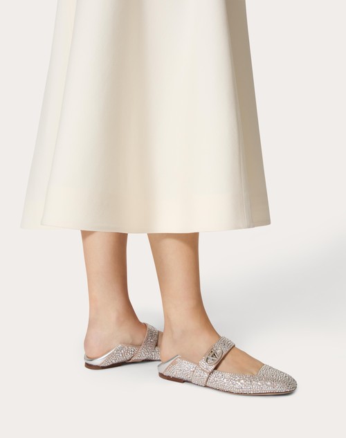 Red Valentino BALLERINA MARY-JANE VLOGO LOCKER CON CRISTALLI Offerte giornaliere