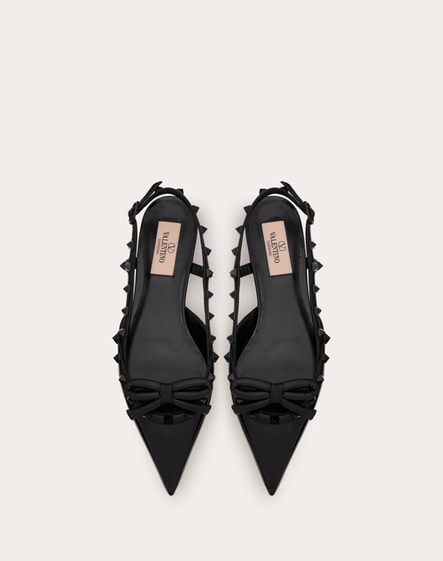 Red Valentino BALLERINA SLINGBACK ROCKSTUD BOW IN VERNICE E BORCHIE IN TONO Super Saving Price