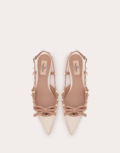 Red Valentino BALLERINA SLINGBACK ROCKSTUD BOW IN VERNICE Offerta settimanale