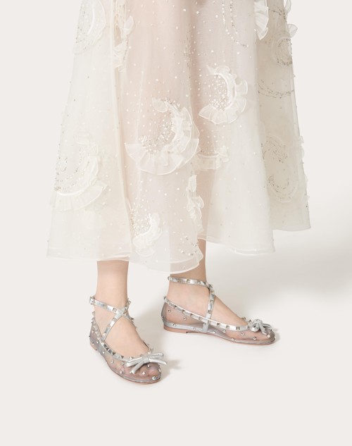 Red Valentino BALLERINA ROCKSTUD IN RETE CON CRISTALLI Ultimi due giorni