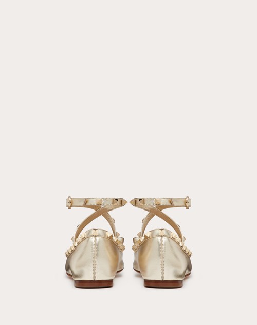 Red Valentino BALLERINA ROCKSTUD IN NAPPA LAMINATA Ultimo giorno
