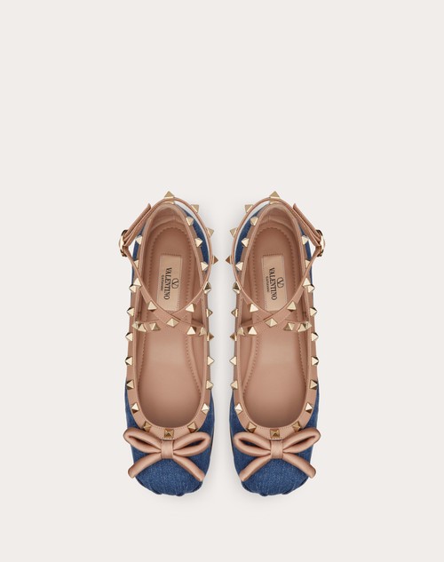 Red Valentino BALLERINA ROCKSTUD IN DENIM Fino al 50% di sconto