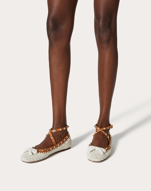 Red Valentino BALLERINA ROCKSTUD CON RICAMO CROCHET Fino al 60% di sconto